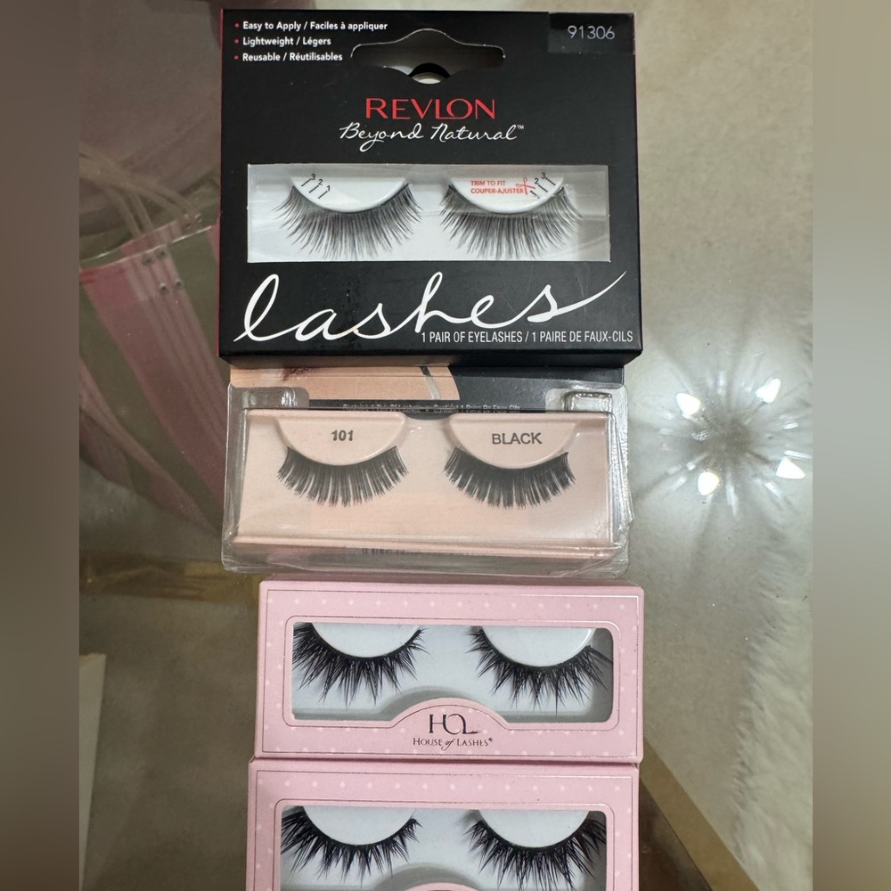 Revlon and House of Lashes Beyond Natural Black Lashes Lot of 4 pack variety